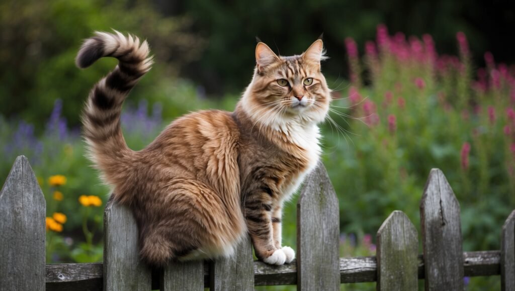 cat on a garden fence