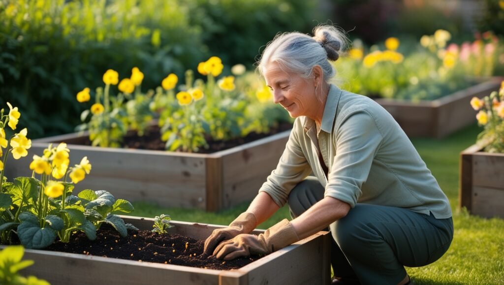 Planting evening primrose
