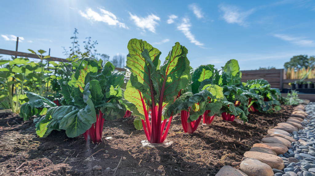 Garden planted with Swiss chards