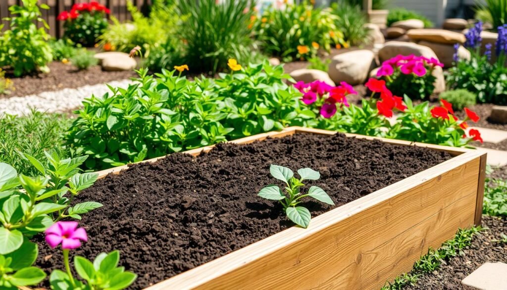 raised bed gardening with quality topsoil